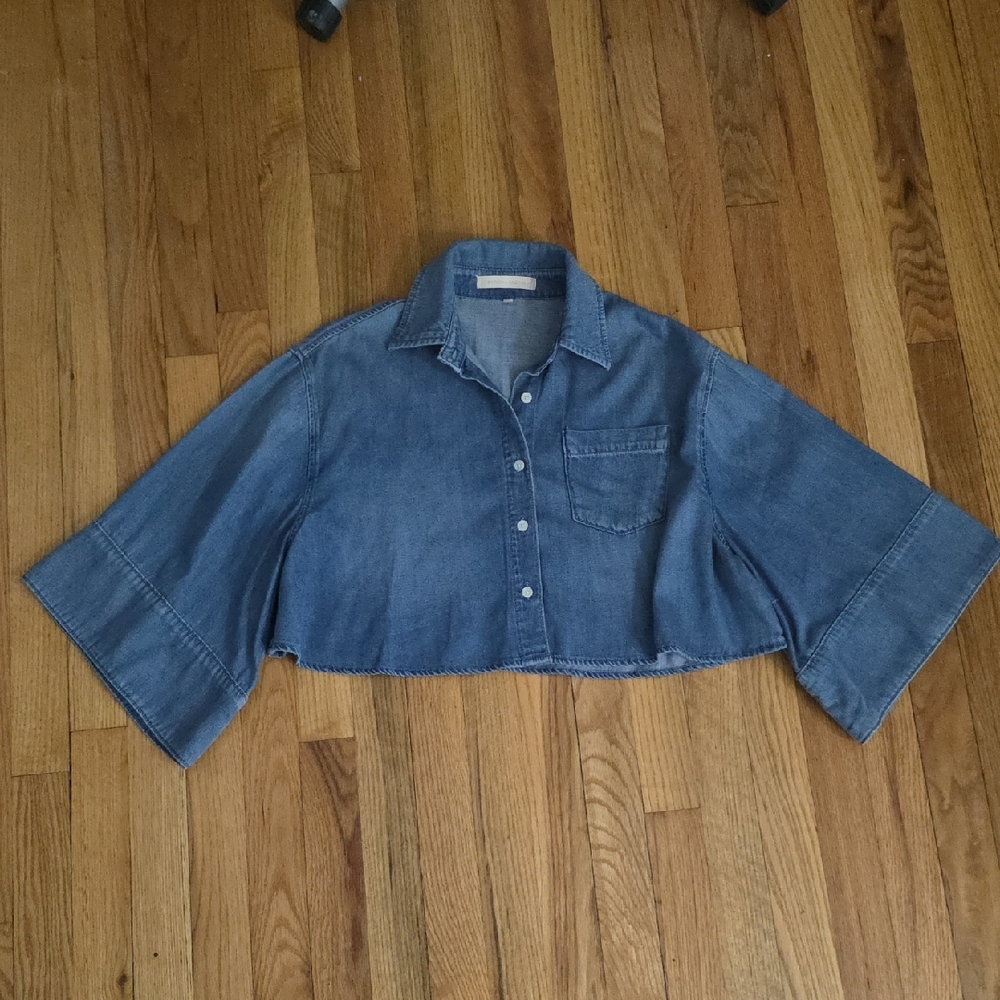 BCBGMaxAzria Blue Denim Cropped Camisole